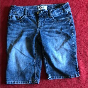 Knee length jean shorts